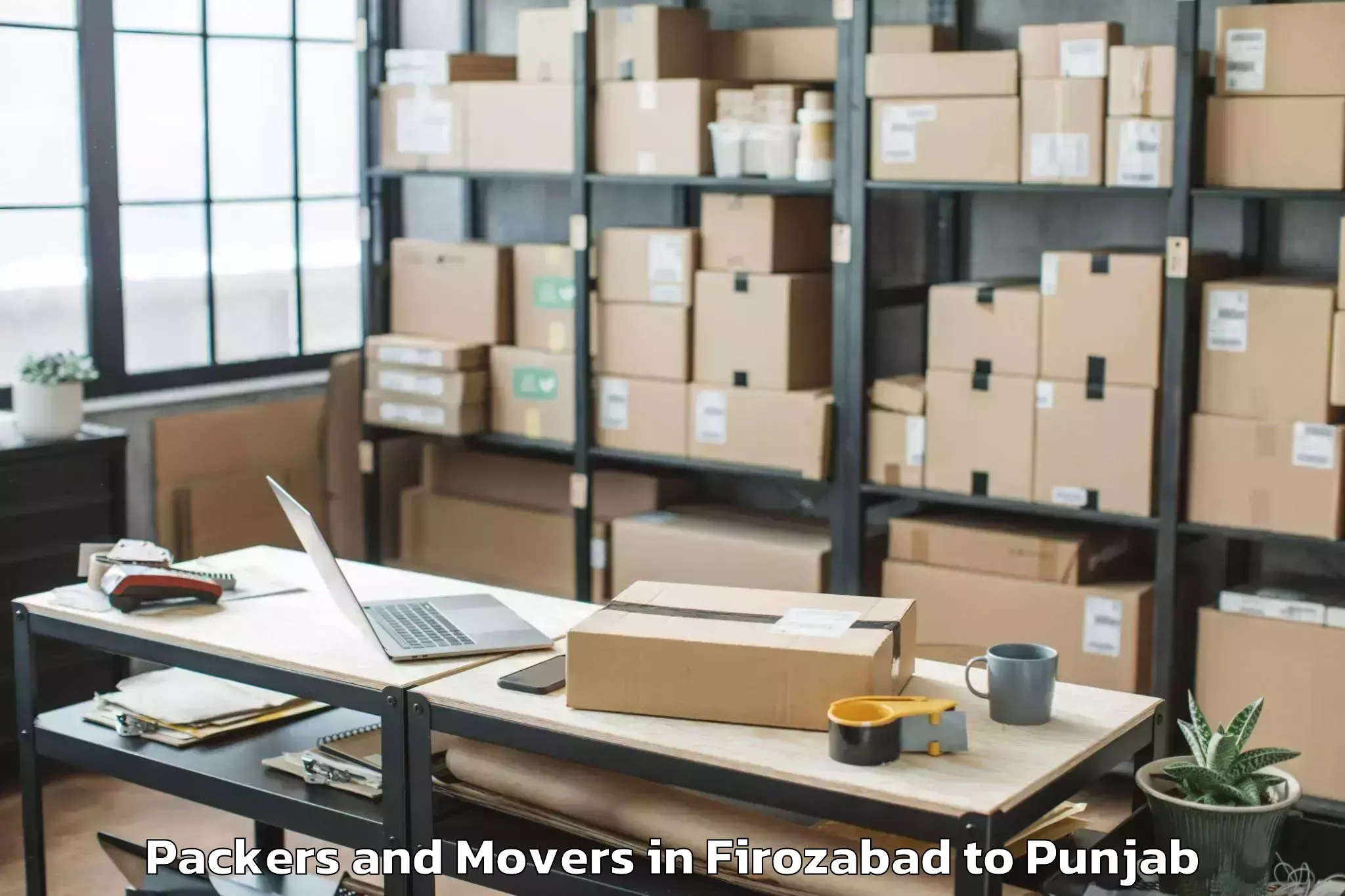 Top Firozabad to Dera Baba Nanak Packers And Movers Available